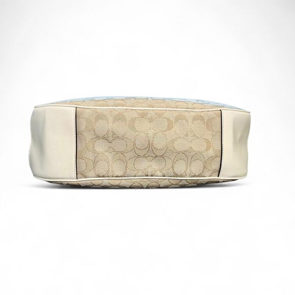 Authentic Coach F29959 Zip Shoulder Bag in Signature Jacquard Hobo Bag Cream Y2K - Picture 4 of 8